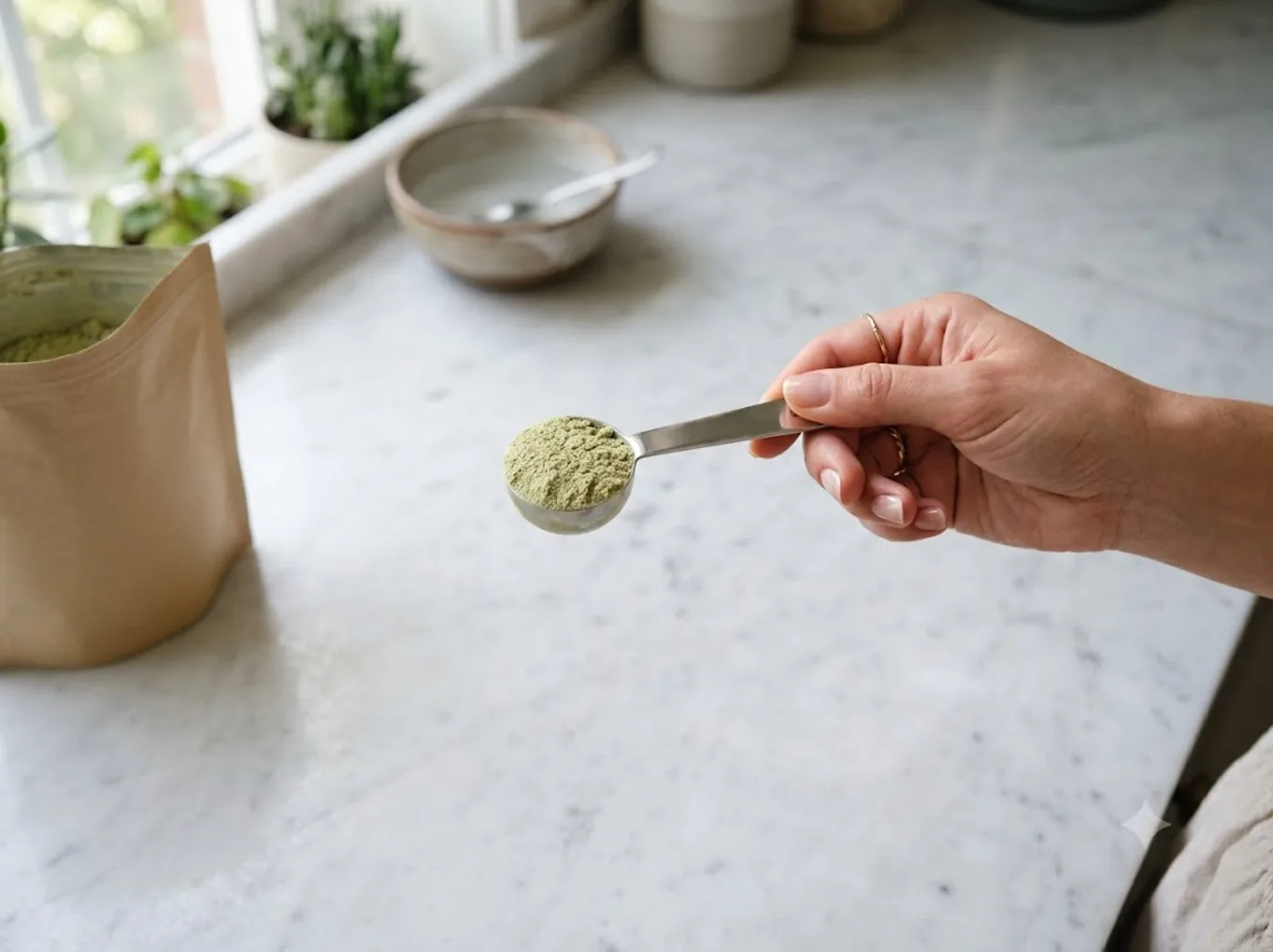 A scoop of the powder